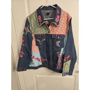 Berer by Takako Sakon Denim Jacket Embroidered Embellished Y2K Women’s Size 2X